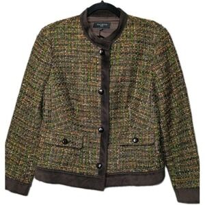Talbots Womens Tweed Blazer 12P Petite NWT $189 Career‎ Brown Multicolor Classic